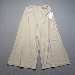 Sympli Side Slit Wide Capri Women 8 Cashew Beige 27251 Cropped Wide Leg Pants